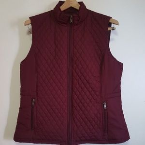 Relativity Outer Wear Maroon quilted vest Sz Large